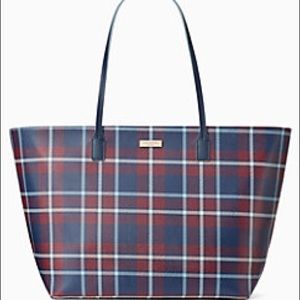 shore street margareta Kate Spade tartan tote.